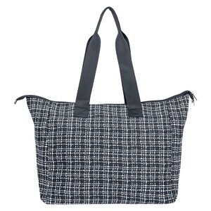 My Tagalongs Weekender Bag Black White Tweed Tote Neoprene Travel Bag Gym Bag